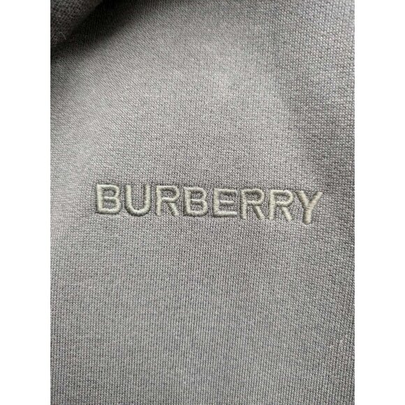 Burberry Men’s 'Hove' Check Embroidery Logo Hoodie Navy Black M 8084770 - Picture 4 of 9
